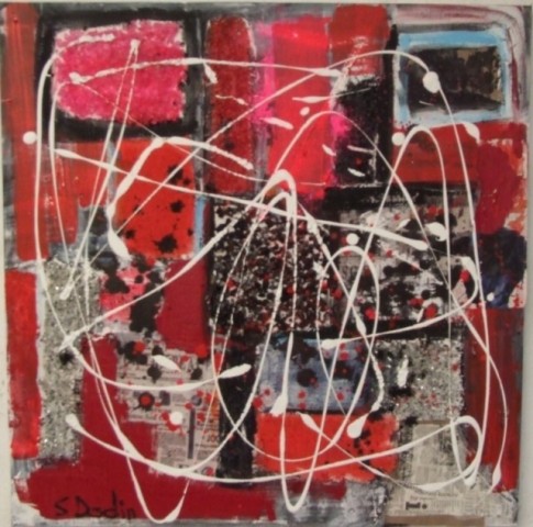 SYLVIE DODIN - fleurs 1 100x100 acrylique SYLVIE DODIN - fleurs 1 100x100 acrylique