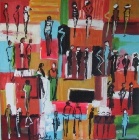 SYLVIE DODIN - personnages 100x100 acrylique SYLVIE DODIN - personnages 100x100 acrylique