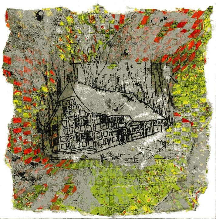 Sophie et Françoise Casalis-Daniel associées - maison 73X60 2011 collage Sophie et Françoise Casalis-Daniel associées - maison 73X60 2011 collage