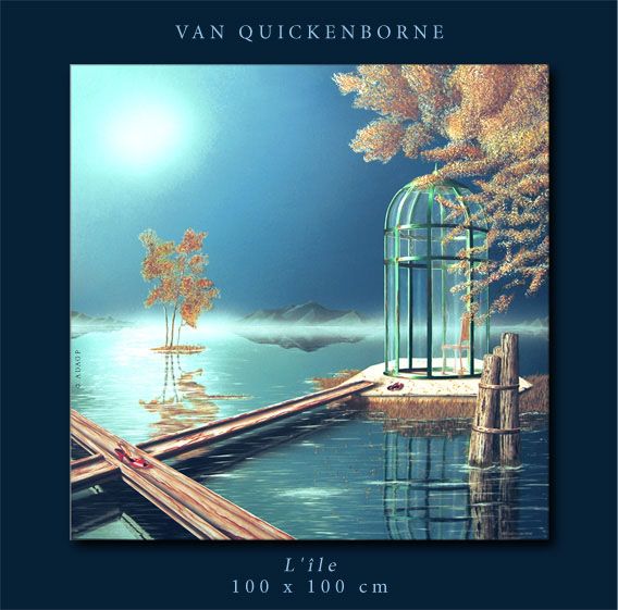 Thierry van quickenborne - L'île 100 x 100 cm Thierry van quickenborne - L'île 100 x 100 cm