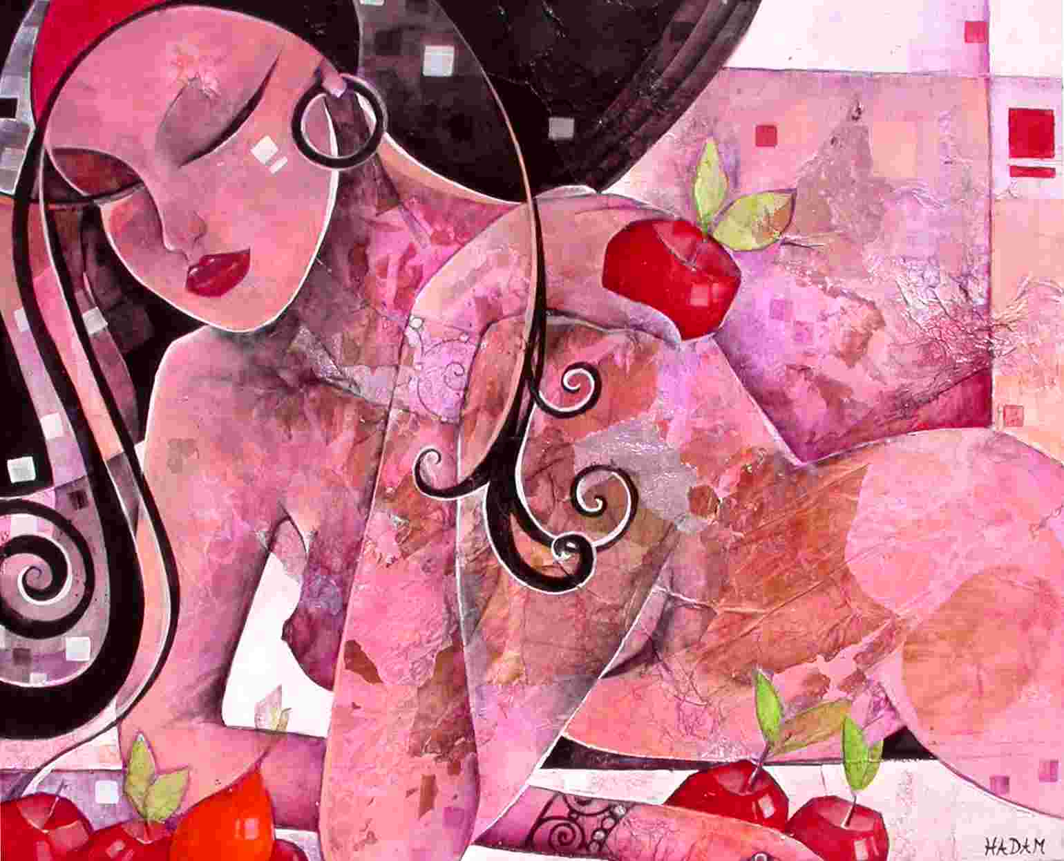 Ute HADAM - Cueillette 100 x 81cm Acrylique sur toile Ute HADAM - Cueillette 100 x 81cm Acrylique sur toile