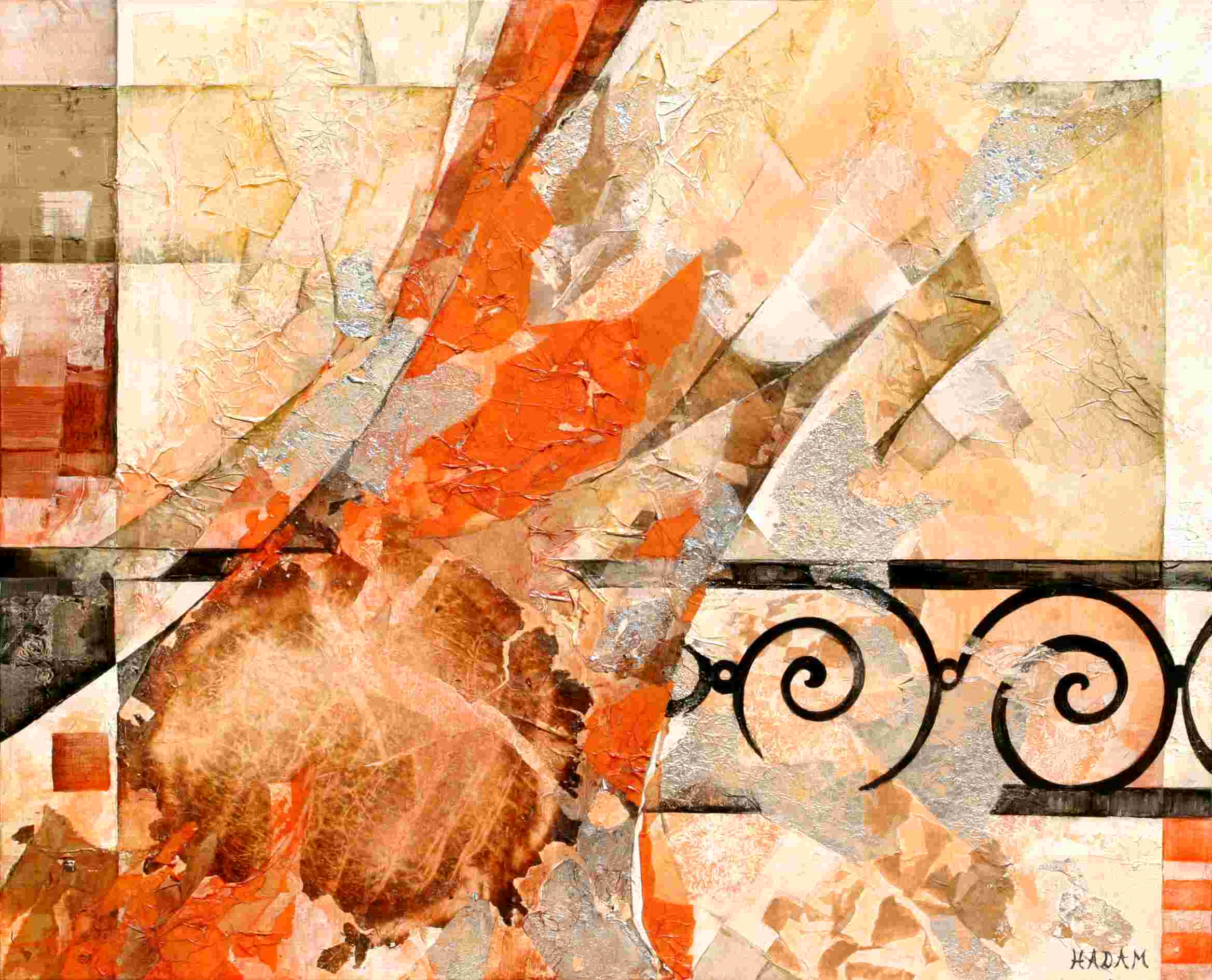 Ute HADAM - Levé de soleil au balcon 100x81cm Acrylique sur toile Ute HADAM - Levé de soleil au balcon 100x81cm Acrylique sur toile