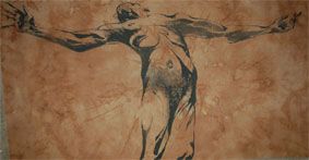 VALERIE HONNART - worlds rumors, encre sur soie, 171X 90 cm VALERIE HONNART - worlds rumors, encre sur soie, 171X 90 cm