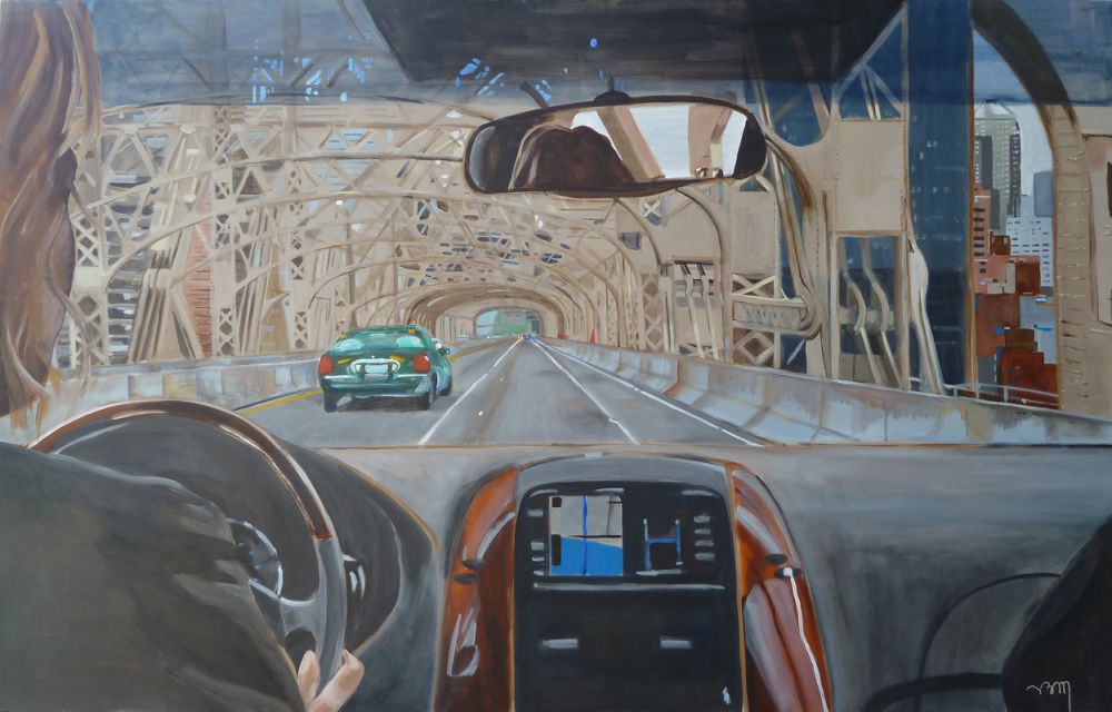 Valérie BONNEAU-MARRON - Le rétroviseur, 73X116, 2011, Acrylique sur toile Valérie BONNEAU-MARRON - Le rétroviseur, 73X116, 2011, Acrylique sur toile