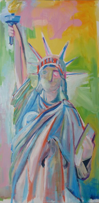 Valérie BONNEAU-MARRON - My name is Liberty, 80X40, 2011, Techniques mixtes sur toile Valérie BONNEAU-MARRON - My name is Liberty, 80X40, 2011, Techniques mixtes sur toile