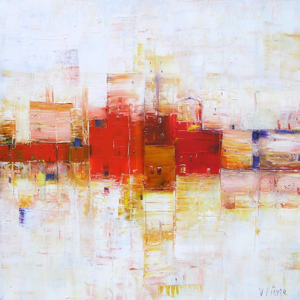 Véronique FIEVRE - Bord de mer-80x80-Mars 2011. Technique mixte sur toile Véronique FIEVRE - Bord de mer-80x80-Mars 2011. Technique mixte sur toile