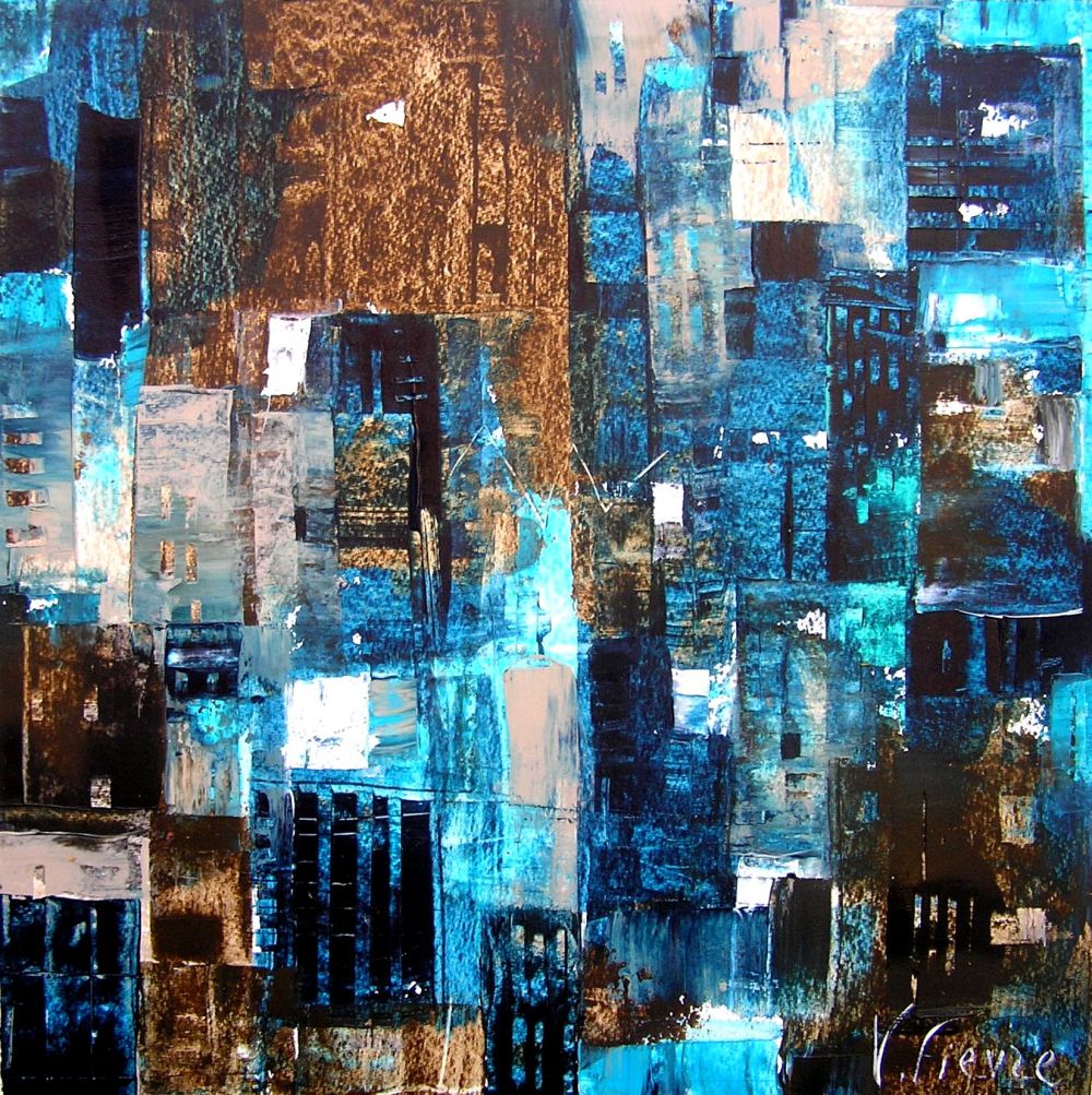 Véronique FIEVRE - Buildings-Acrylique sur papier .40x40 Véronique FIEVRE - Buildings-Acrylique sur papier .40x40