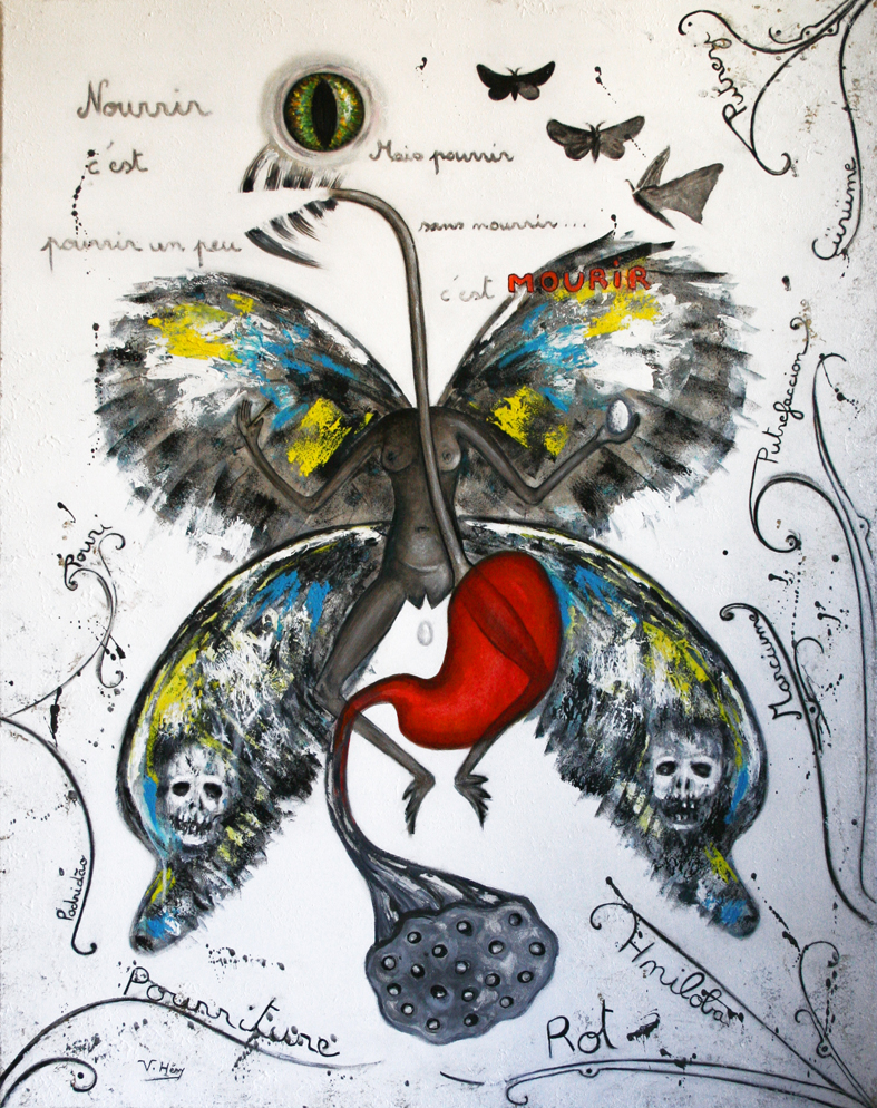 Virginie Héry - POURRITURE, 201-2011, 92x73cm: acrylique, pigments purs et pastel gras sur toile Virginie Héry - POURRITURE, 201-2011, 92x73cm: acrylique, pigments purs et pastel gras sur toile
