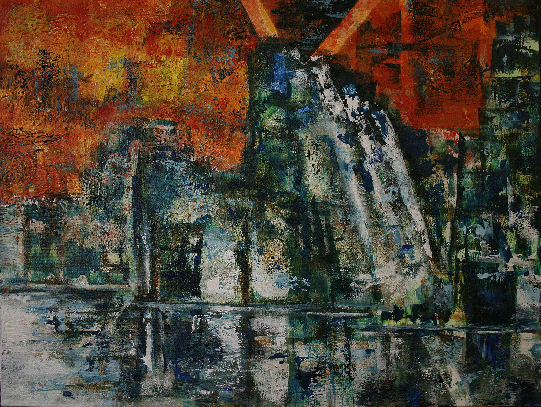 Virginie Héry - CIEL ROUGE 2010, technique mixte sur toile Virginie Héry - CIEL ROUGE 2010, technique mixte sur toile