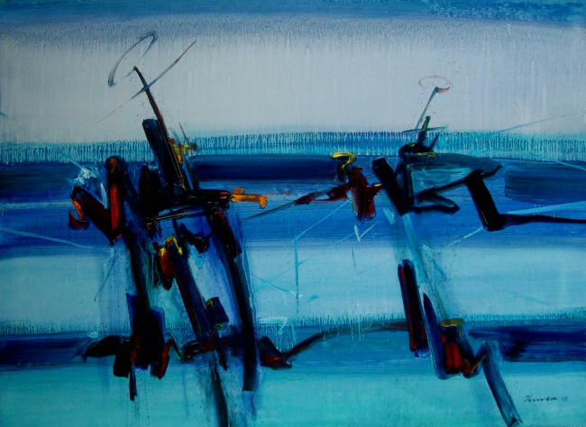 KHATCHATRIAN ZAVEN - Oceanic 116x89 huile sur toile KHATCHATRIAN ZAVEN - Oceanic 116x89 huile sur toile