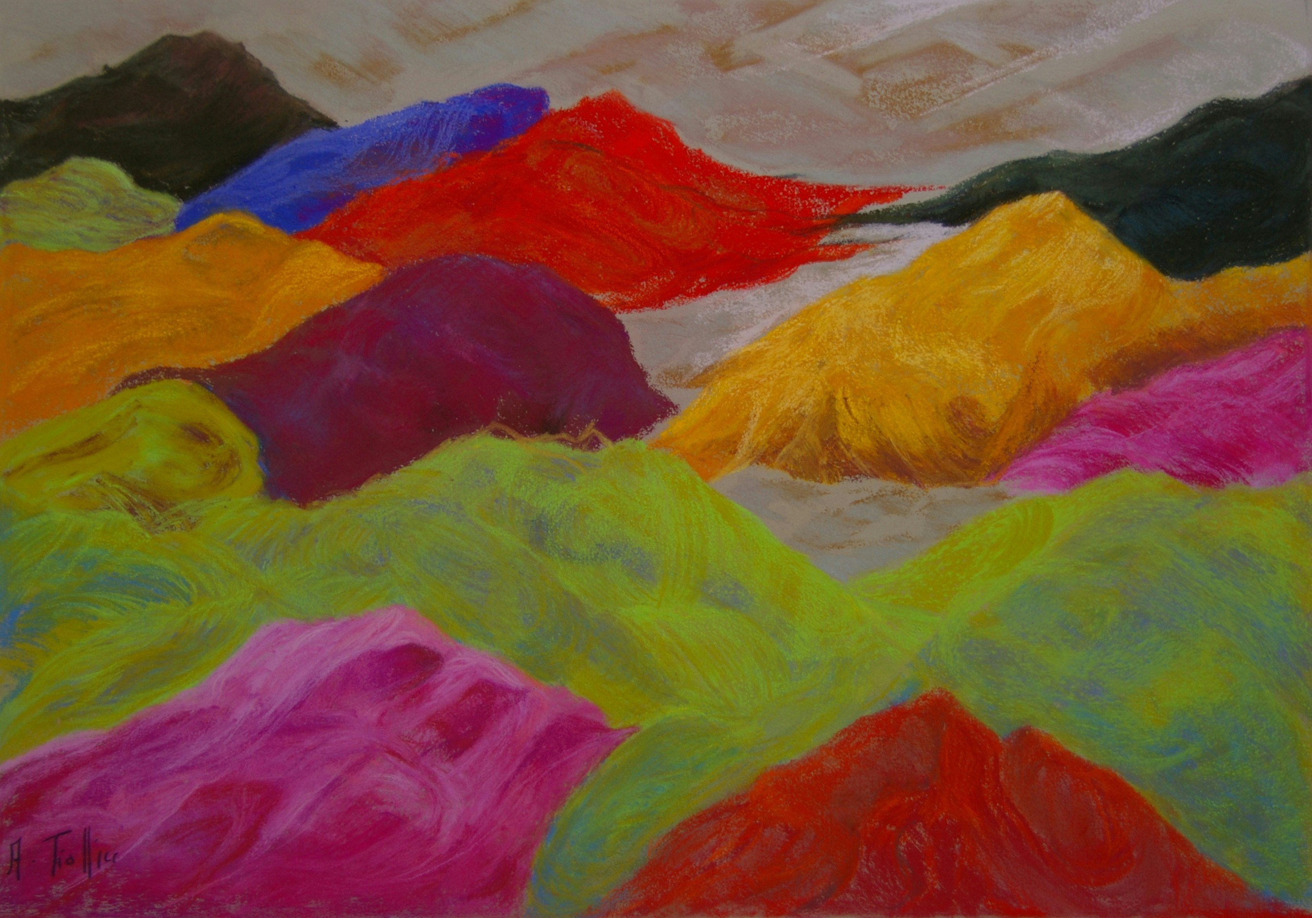 Agnès TIOLLIER - Raphias 60x80 pastel Agnès TIOLLIER - Raphias 60x80 pastel