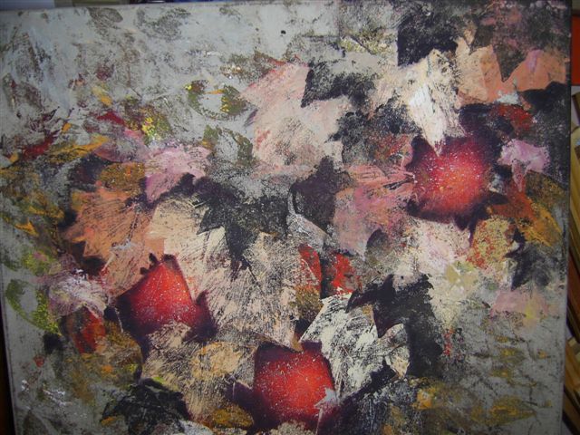 anne hudry - fruits et feuilles, 50x50cm, 2007, t.mixte sur toile anne hudry - fruits et feuilles, 50x50cm, 2007, t.mixte sur toile