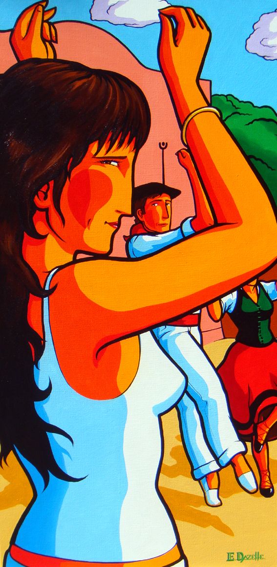 erwin DAZELLE - Fandango-acrylique sur toile-100x50cm erwin DAZELLE - Fandango-acrylique sur toile-100x50cm