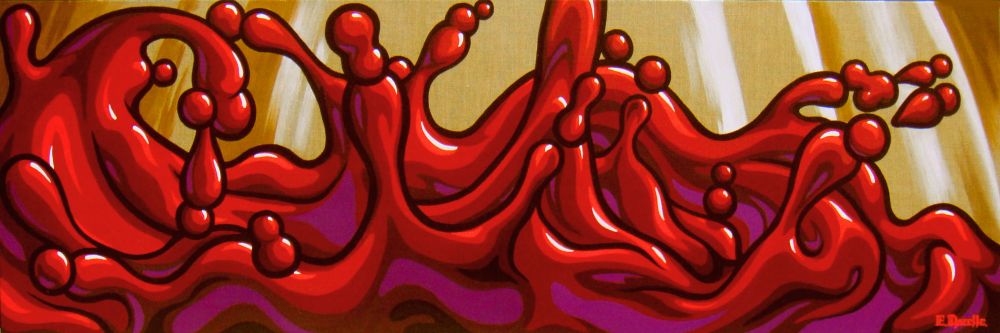 erwin DAZELLE - Big Splash-acrylique sur toile de lin brut-40X120cm erwin DAZELLE - Big Splash-acrylique sur toile de lin brut-40X120cm