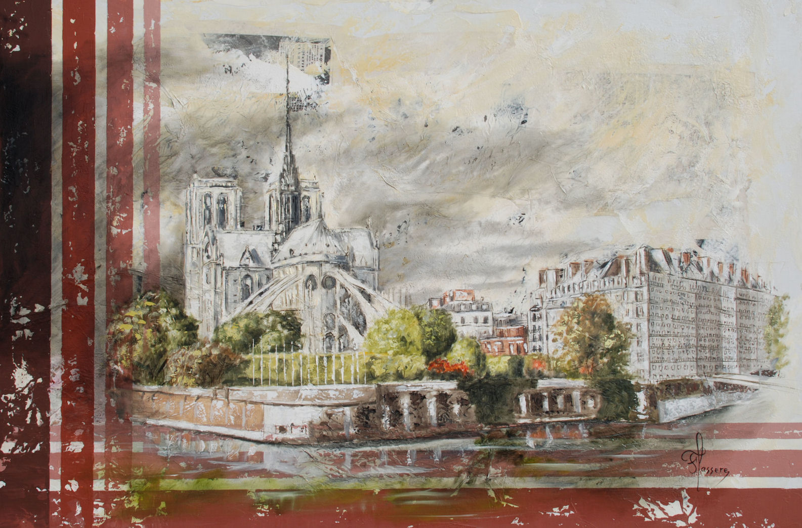 françois lassere - N.D. de Paris 100x150 huile sur toile françois lassere - N.D. de Paris 100x150 huile sur toile