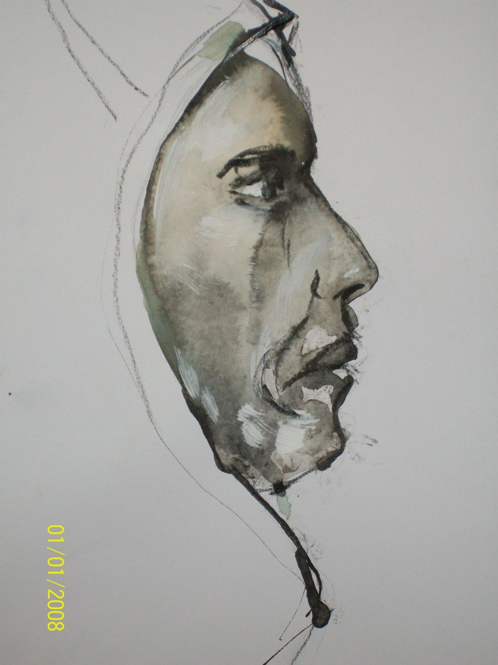 genevieve Bonnet-Cadith - deprofil, lavis sur papier format 35X45 genevieve Bonnet-Cadith - deprofil, lavis sur papier format 35X45
