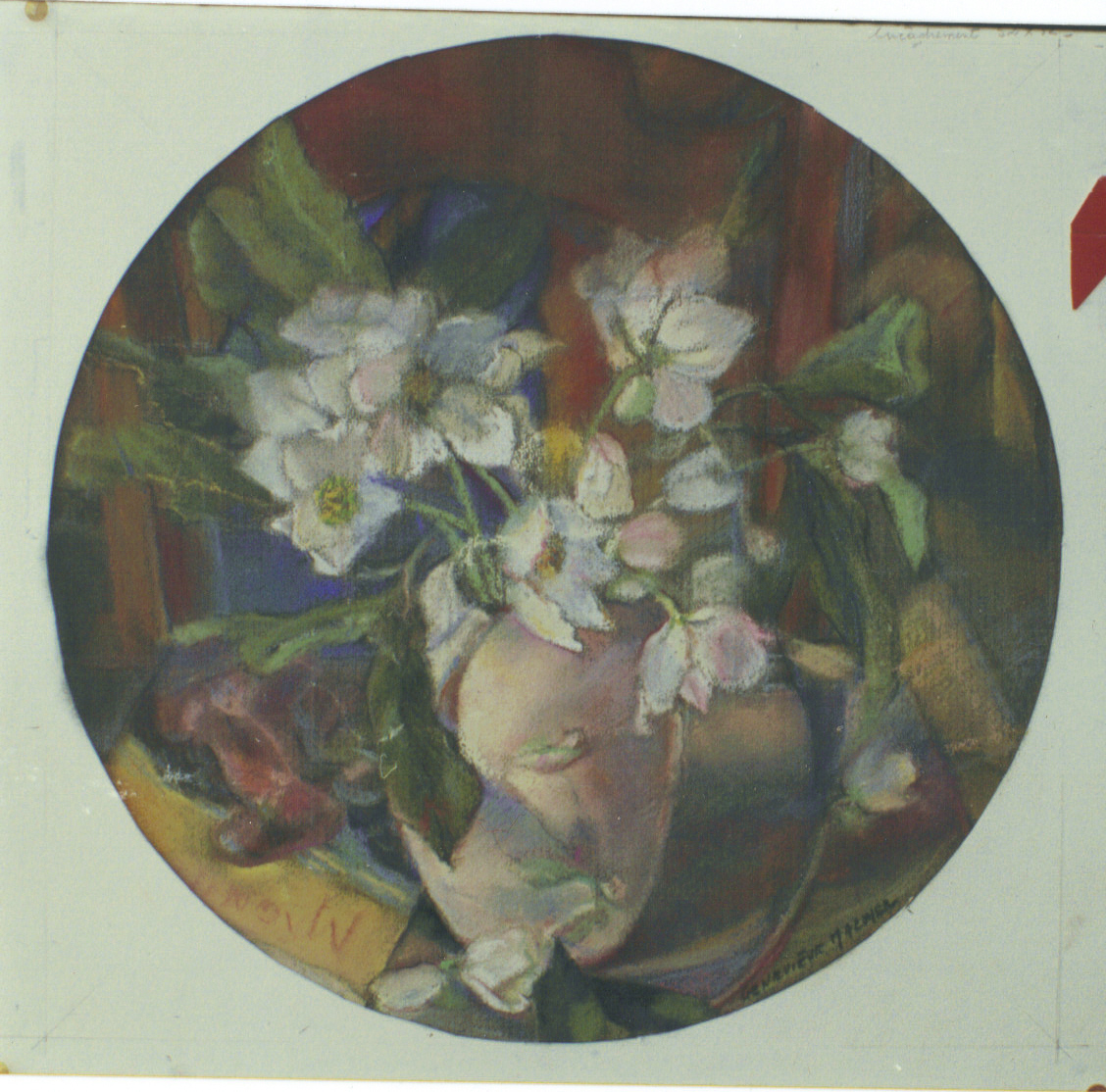 genevieve mazoyer - Les roses de Noel, 36x36, 2003, pastel sec genevieve mazoyer - Les roses de Noel, 36x36, 2003, pastel sec
