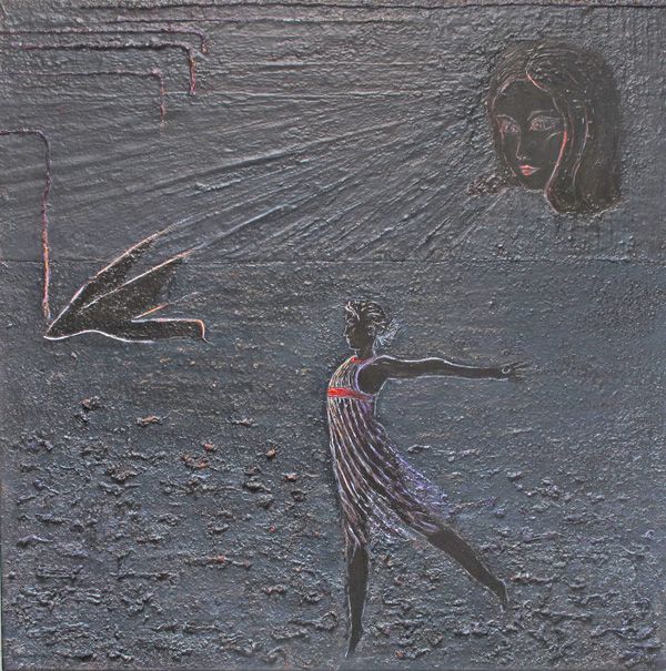 helene david - empreinte, (40x40) sable-vinylique helene david - empreinte, (40x40) sable-vinylique