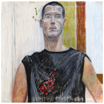 Natalie BALSAN - Adam Tyrode - 100x100cm - 2009 - Bâton d'huile sur papier Natalie BALSAN - Adam Tyrode - 100x100cm - 2009 - Bâton d'huile sur papier