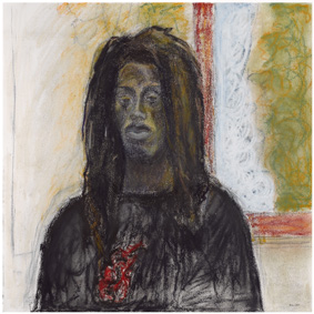 Natalie BALSAN - Mohammed Diongue - 100x100cm - 2009 - Bâton d'huile sur papier Natalie BALSAN - Mohammed Diongue - 100x100cm - 2009 - Bâton d'huile sur papier