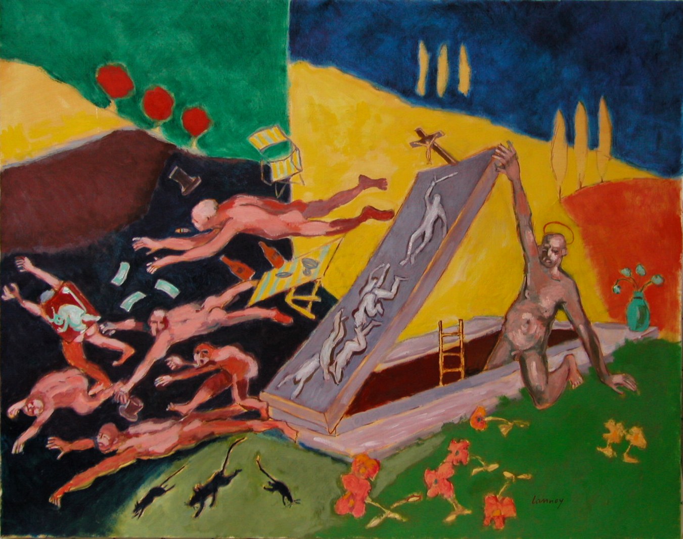 rene yonnal LANNOY - CHRIST: le retour 91X73 2009 HUILE rene yonnal LANNOY - CHRIST: le retour 91X73 2009 HUILE