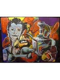 Vincent WEBHOF - Marcel à table Format 80x65 F25 750€ Vincent WEBHOF - Marcel à table Format 80x65 F25 750€
