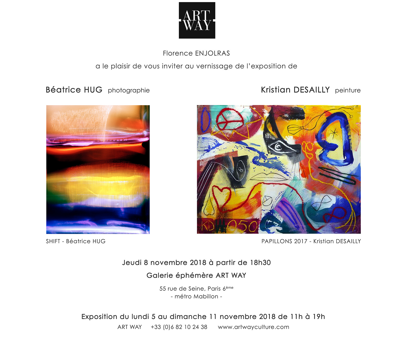 EXPOSITION: ART WAY Galerie présente Beatrice HUG et Kristian DESAILLY