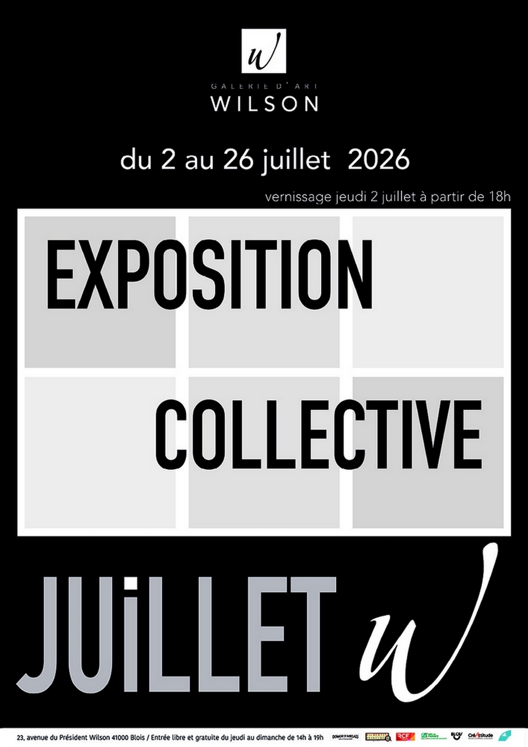 Exposition collective en Juillet 2026, Association Galerie d’Art Wilson, Blois