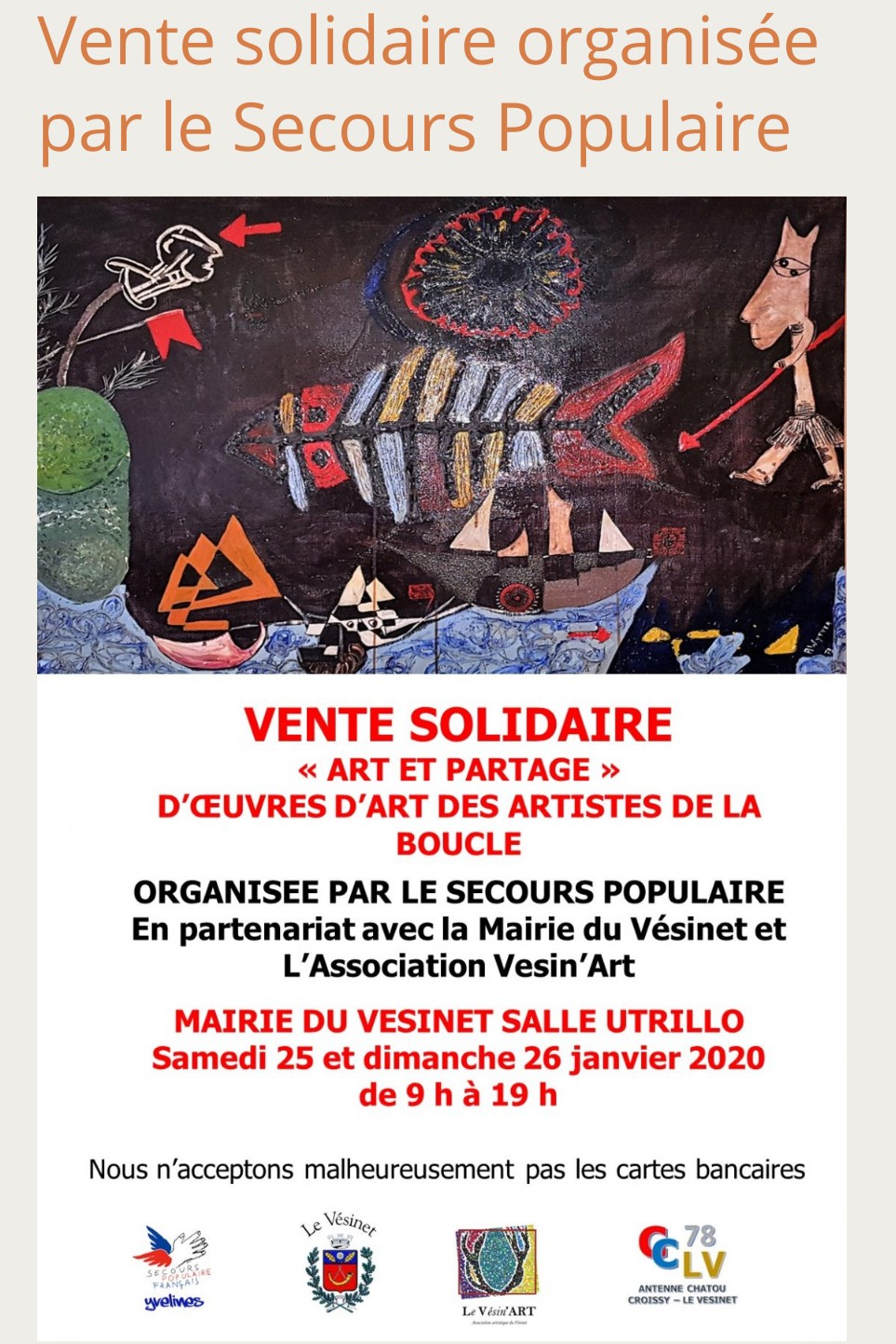 VENTE SOLIDAIRE 'ART ET PARTAGE'