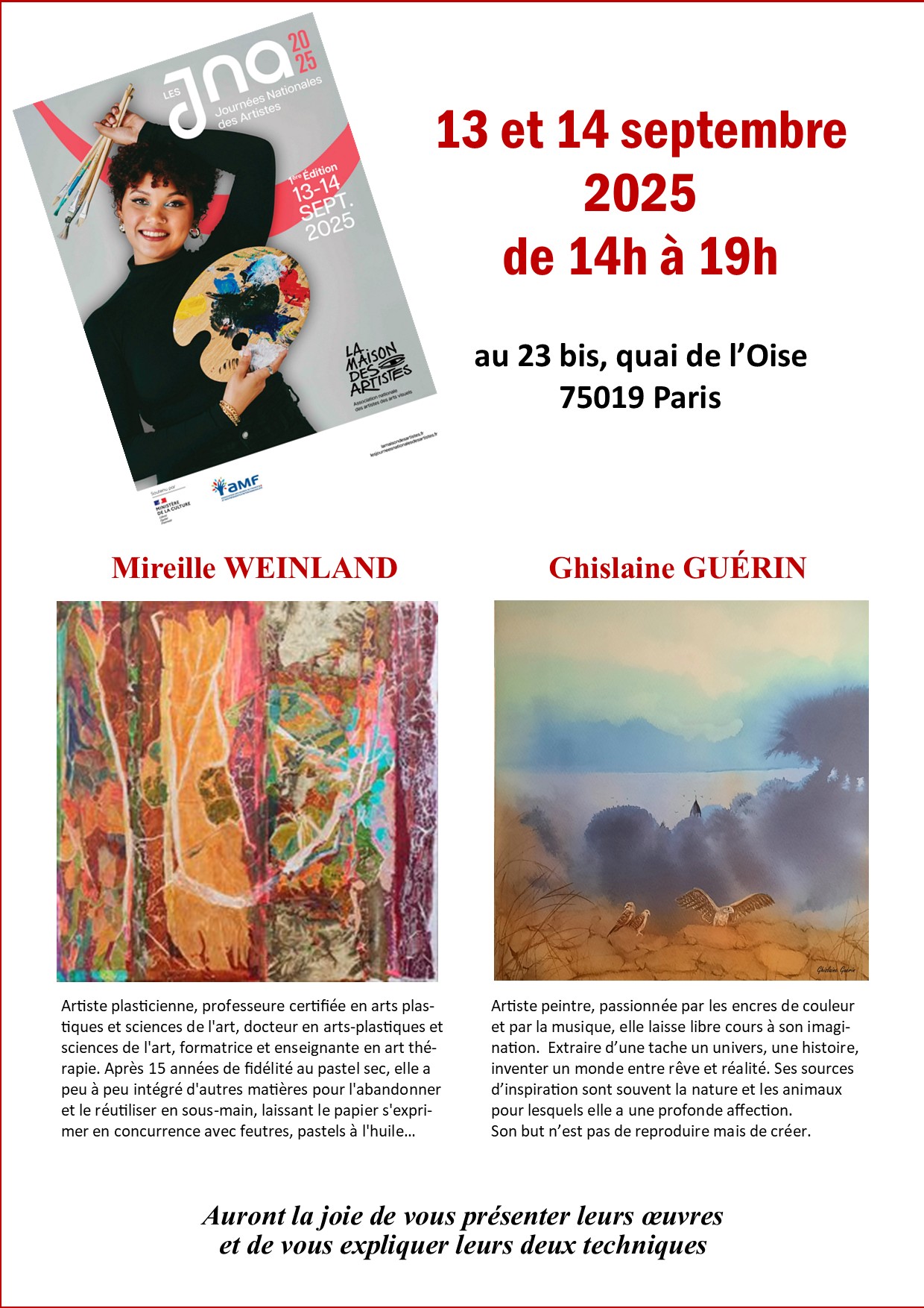 les 1ères journées des artistes