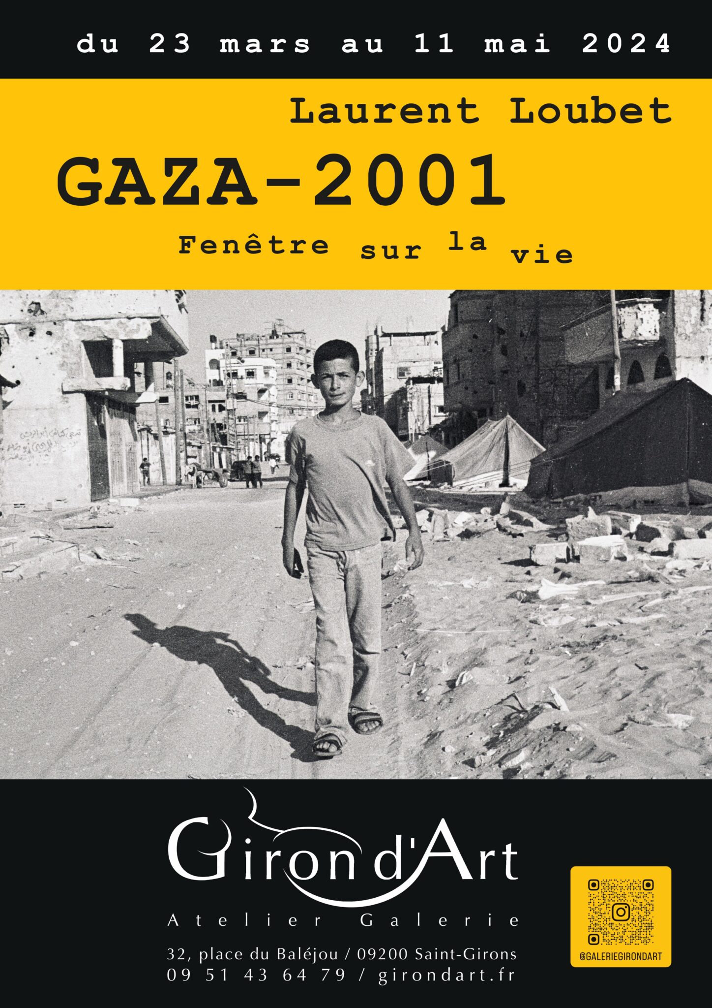 Exposition " Gaza 2001 - Fenêtre sur la vie" - Photographie de Laurent Loubet