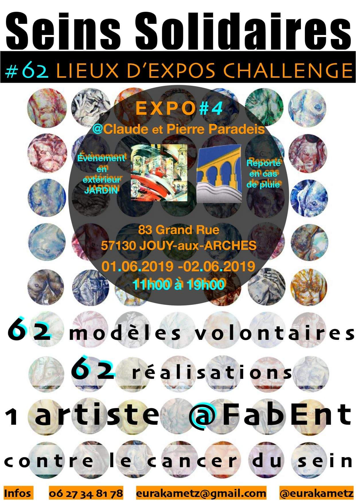 EXPOSITION "SEINS SOLIDAIRES #4" de FabENT au jardin à JOUY-AUX-ARCHES