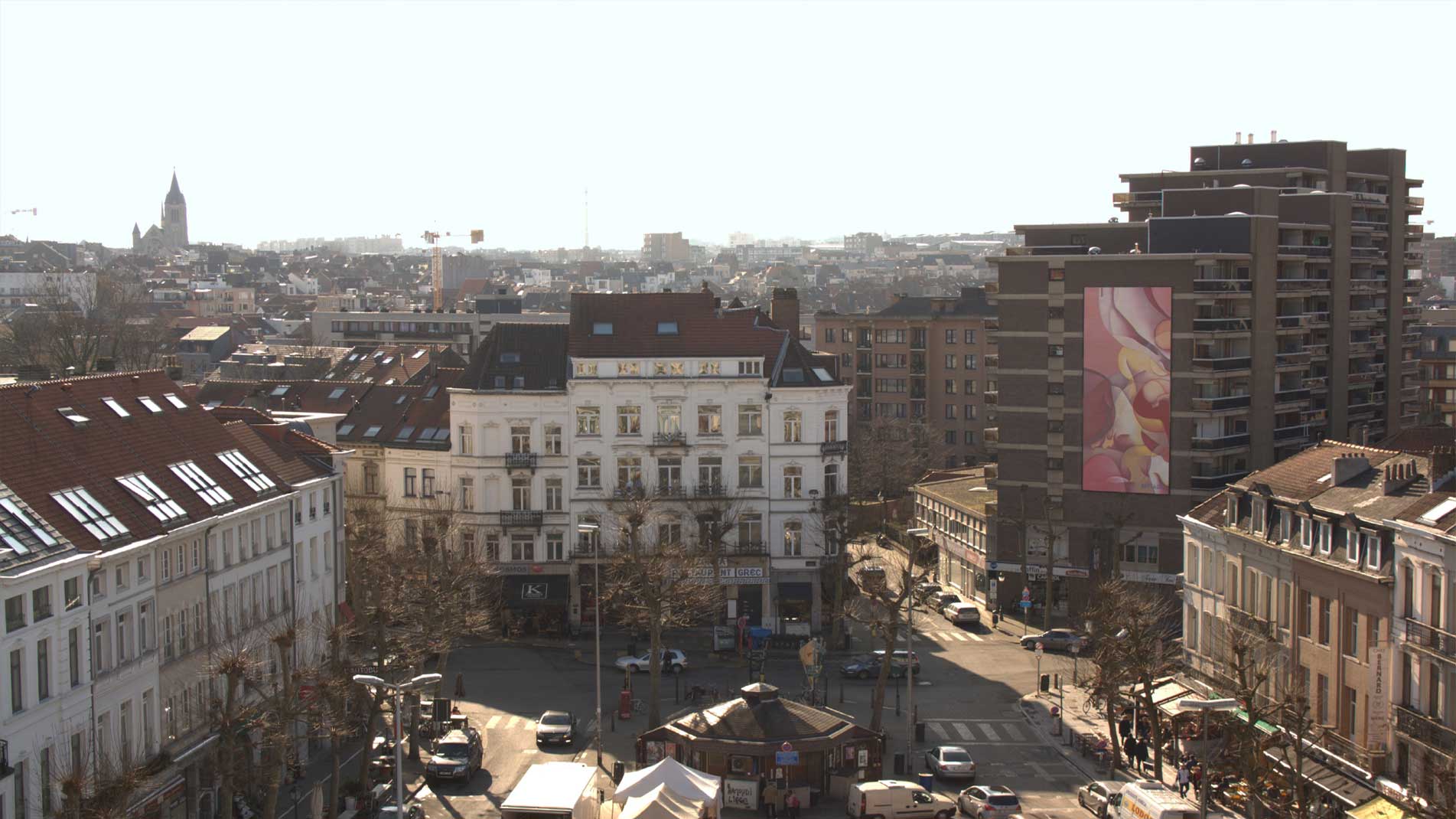 Tableau de Guillaume Bottazzi,  16 m de haut, Quartier Européen, Bruxelles