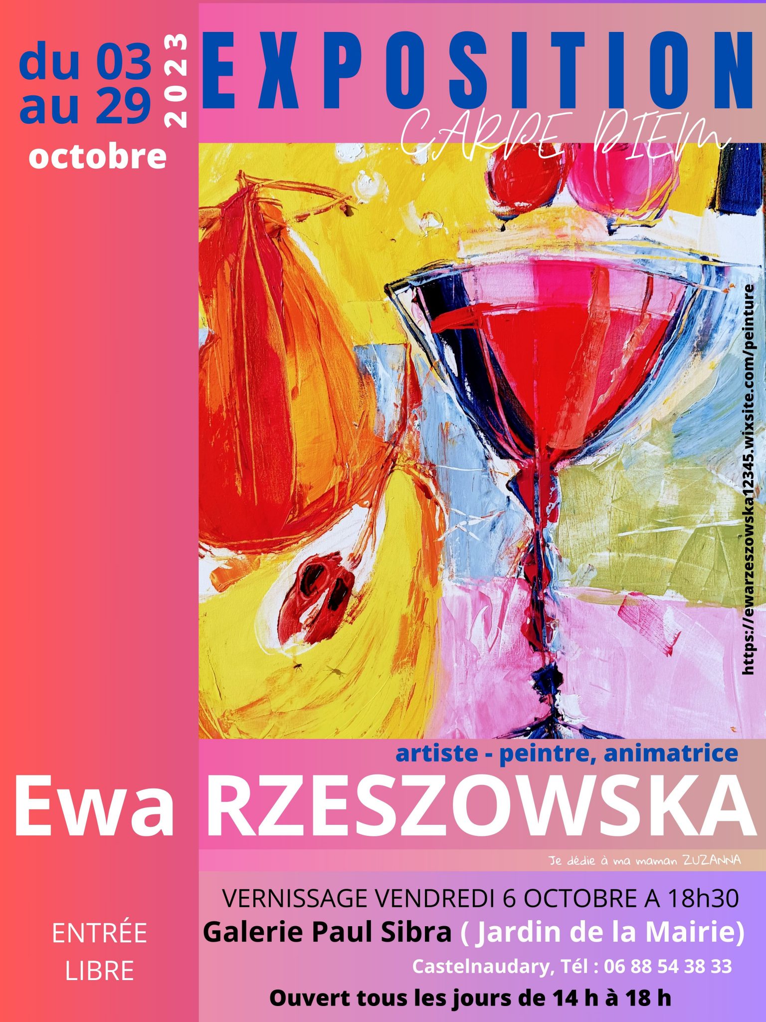 Exposition de Peinture "Carpe diem" d'Ewa Rzeszowska