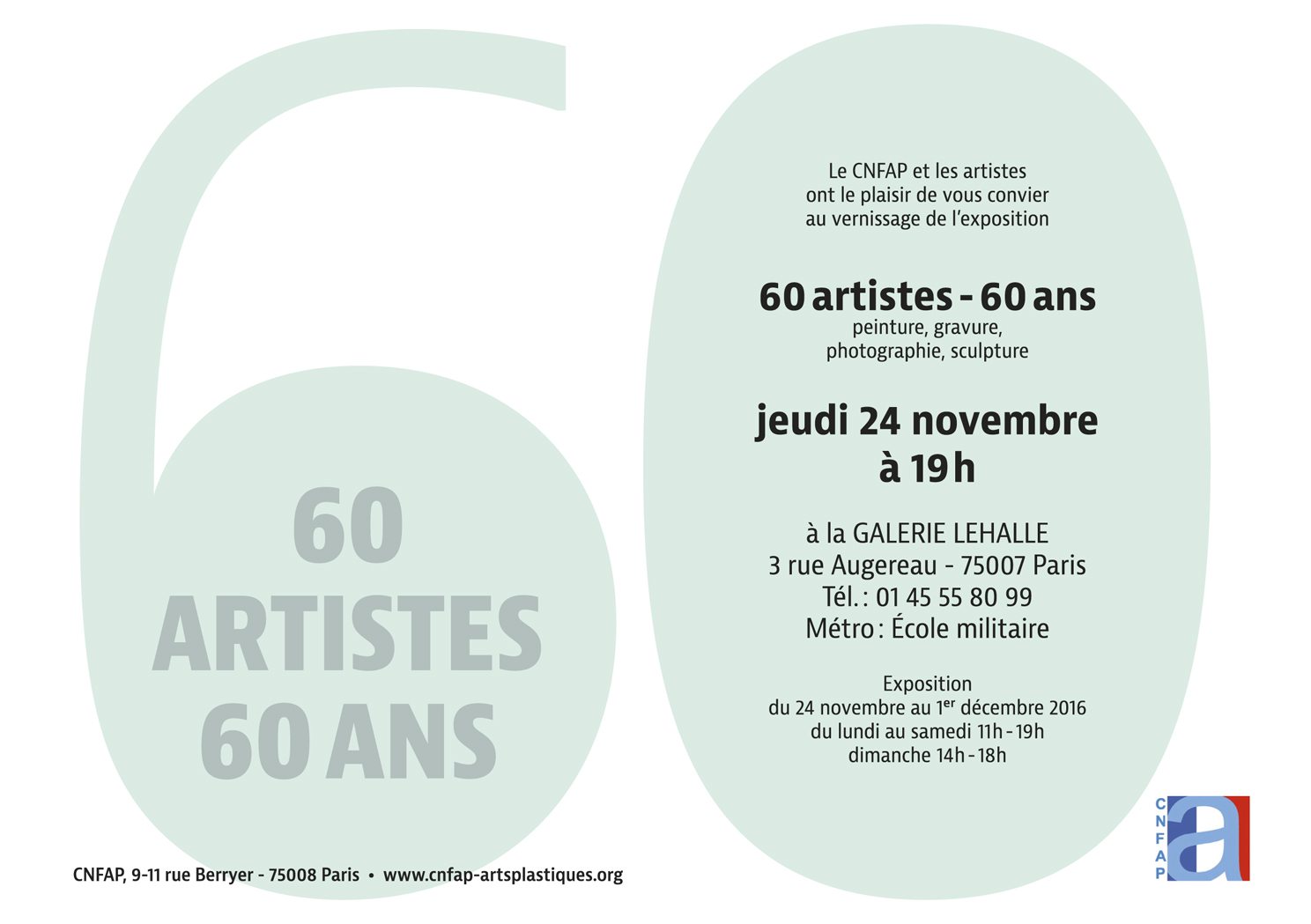 CNFAP Exposition "60artistes/60 ans"
