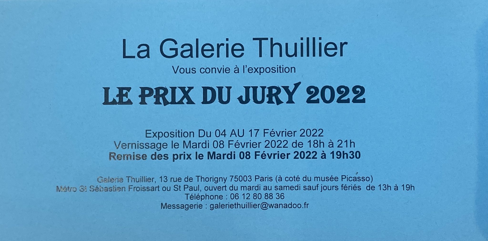Prix du Jury 2022 de la Galerie Thuilier