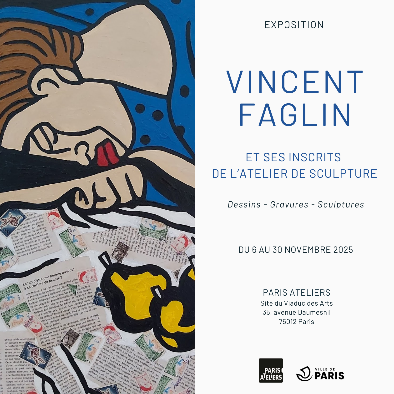 Exposition VINCENT FAGLIN, Dessins - Gravures - Sculptures
