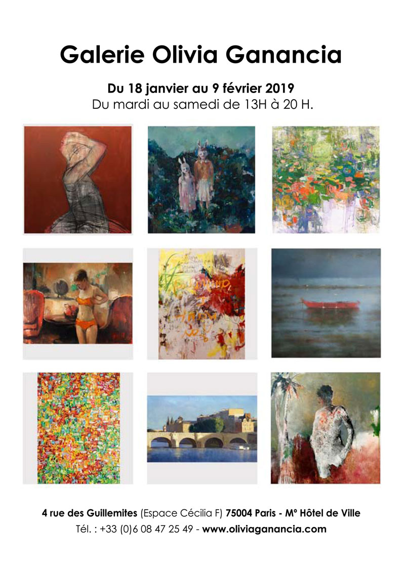 EXPOSITION avec la  Galerie GANANCIA  du 18 JANVIER AU 9 FEVRIER 2019