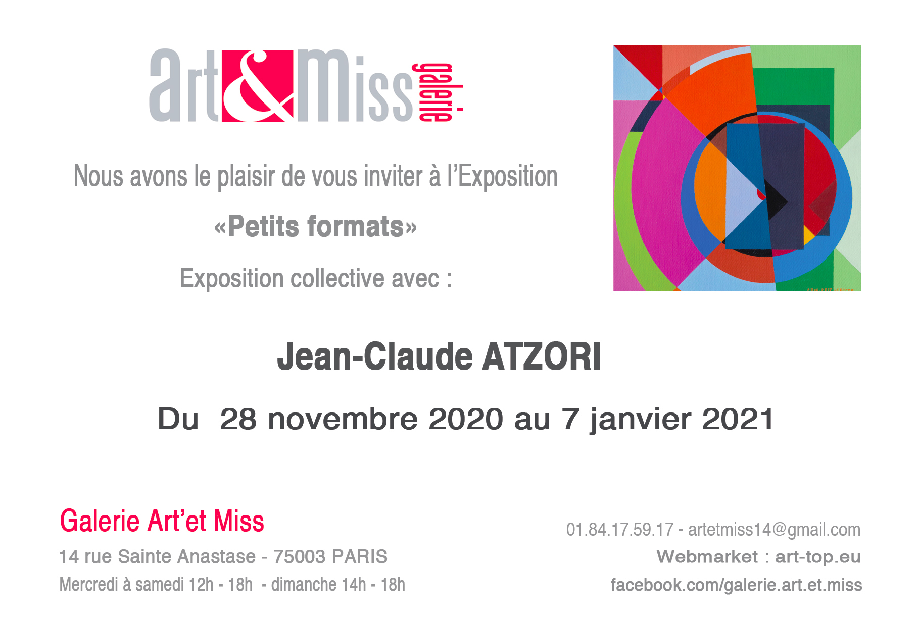Exposition de petits formats à la galerie Art et Miss (Paris)