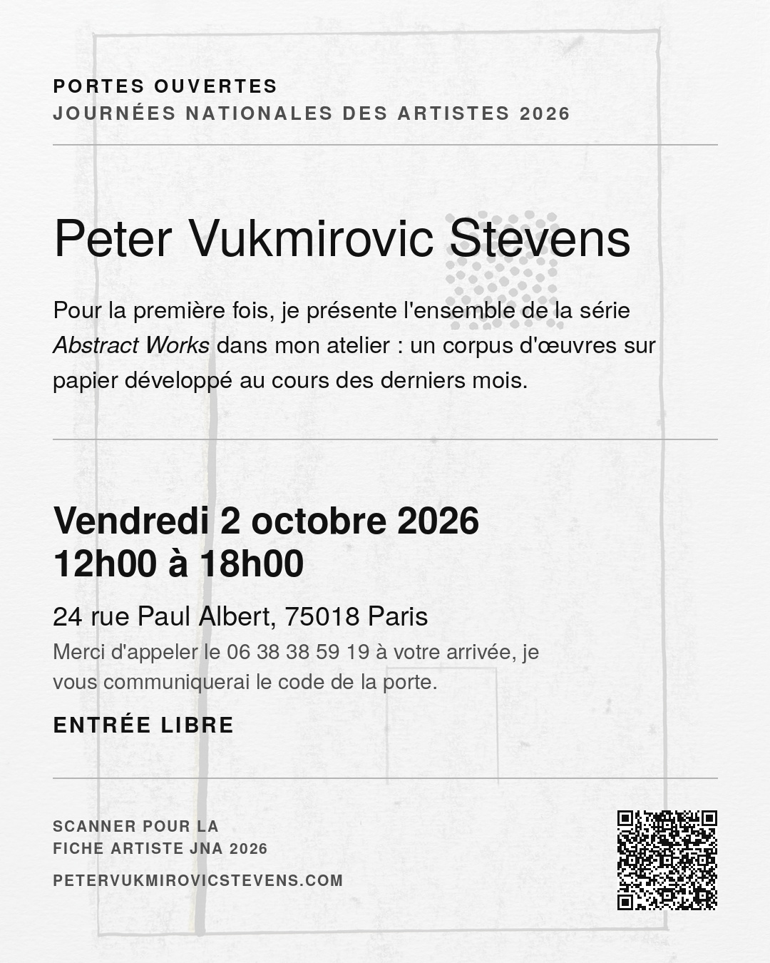 PETER VUKMIROVIC STEVENS OUVRE LES PORTES DE SON ATELIER