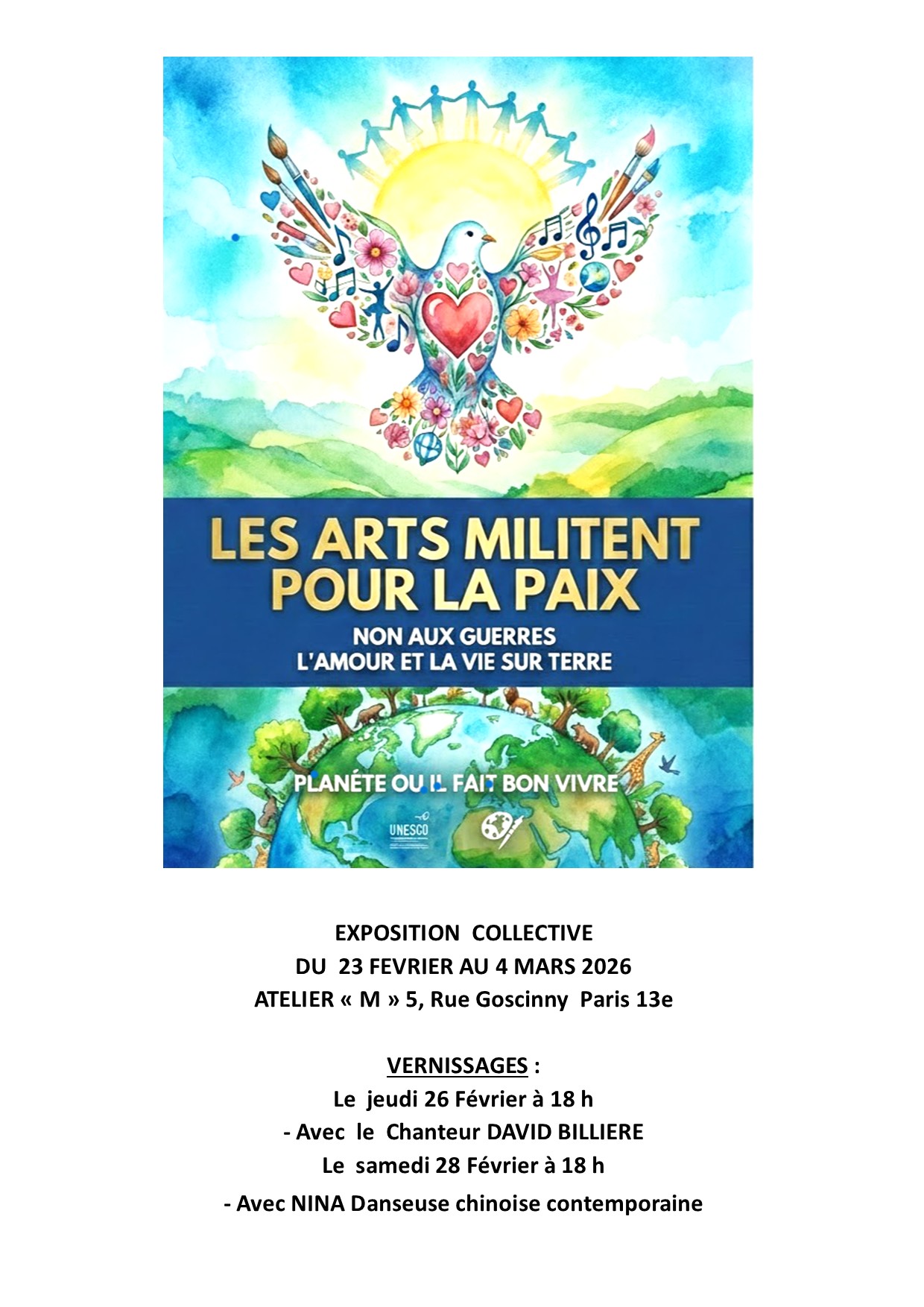 Les arts militent pour la paix