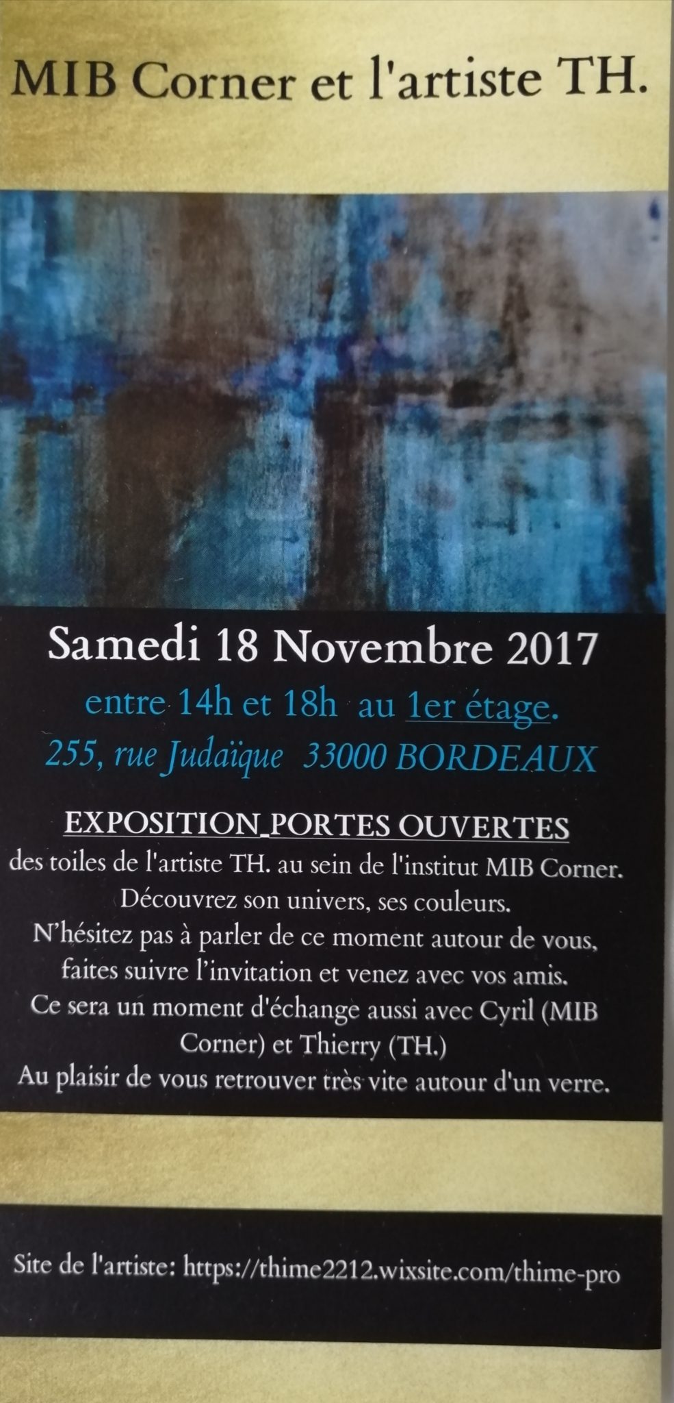 "Essais et Découverte "    MIB Corner et TH.  2018