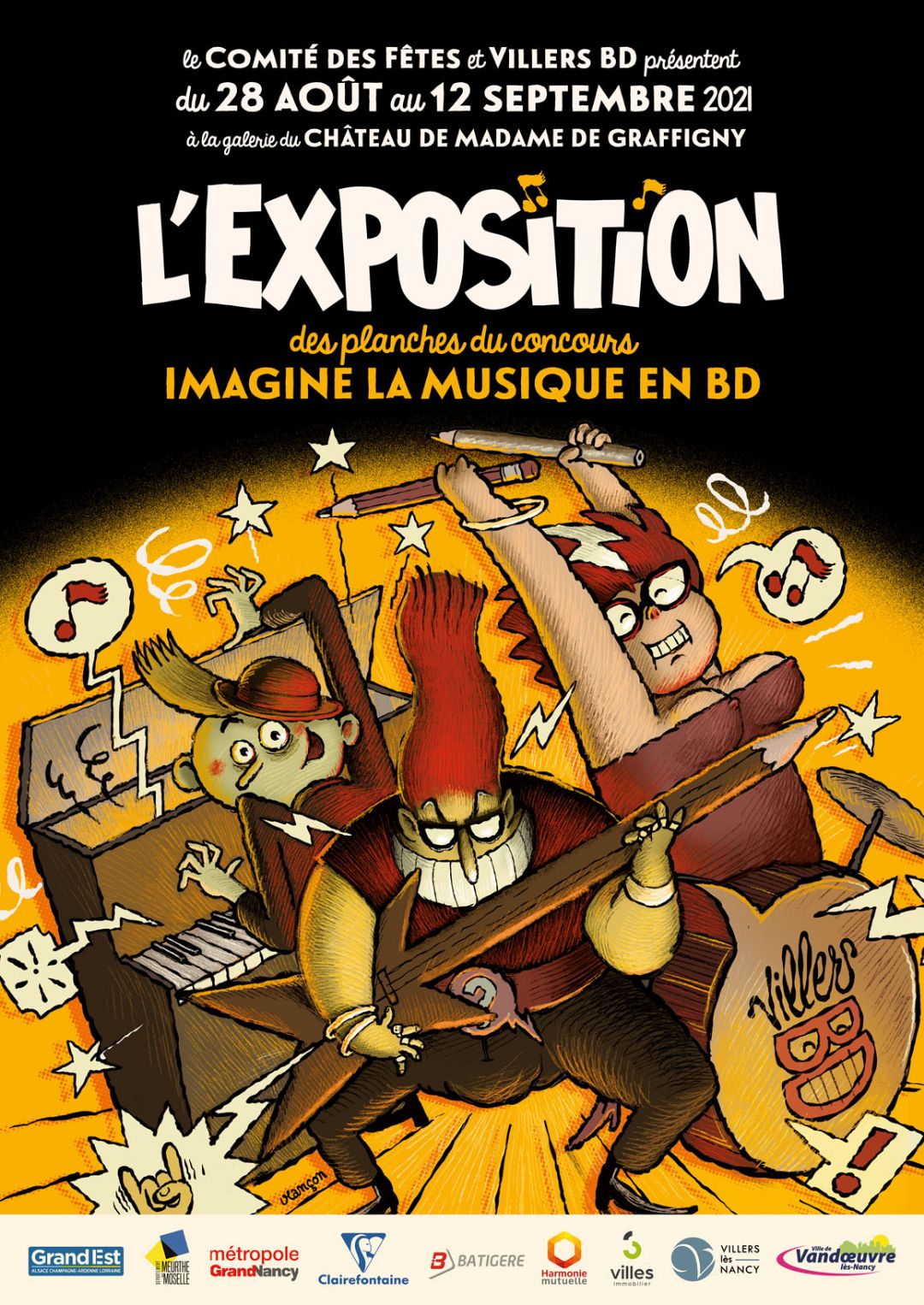 EXPOSITION "IMAGINE LA MUSIQUE EN BD", VILLERS BD 2021, VILLERS-LES-NANCY