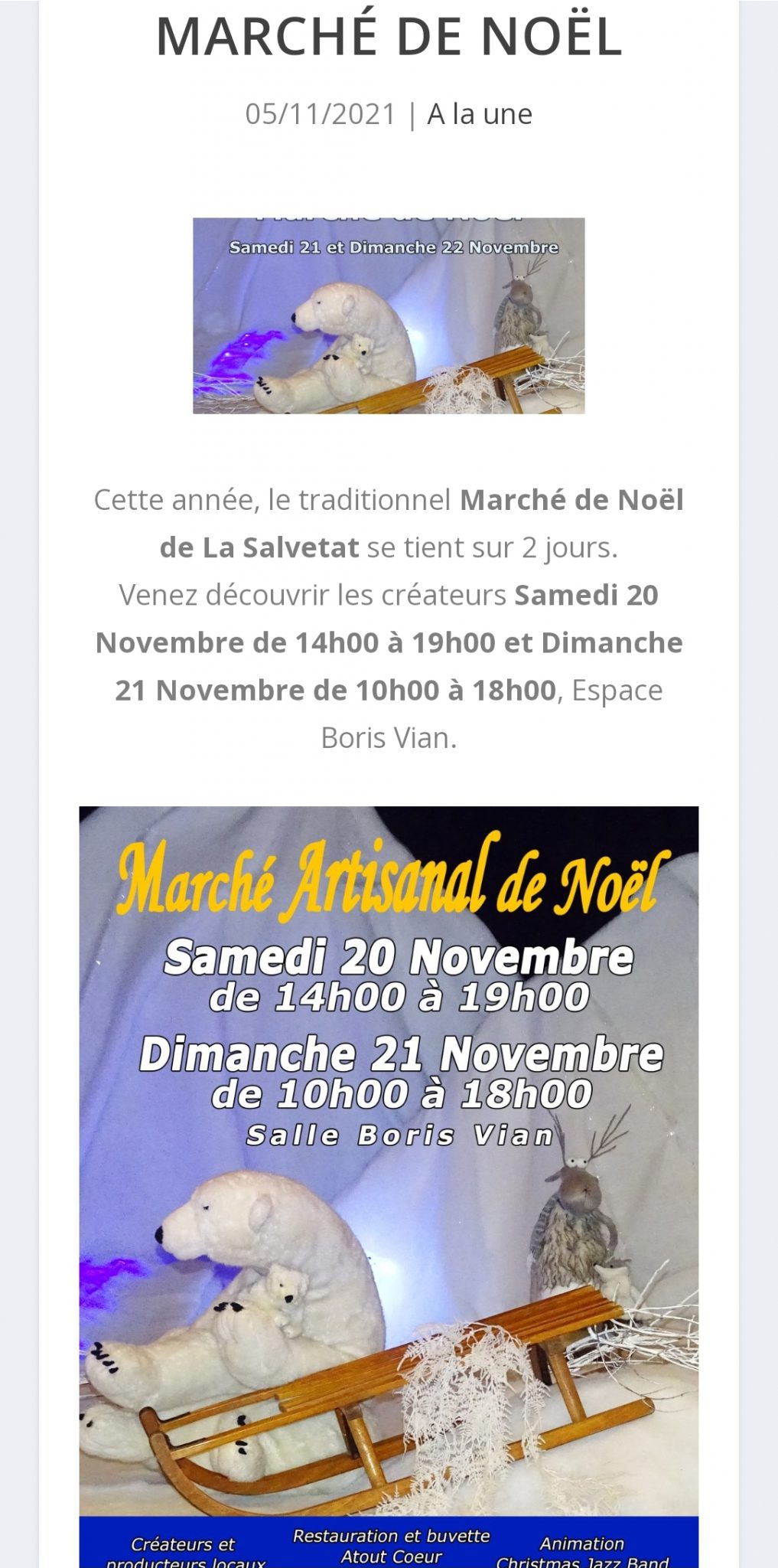 ARTCOR PARTICIPE AU MARCHÉ DE NOËL