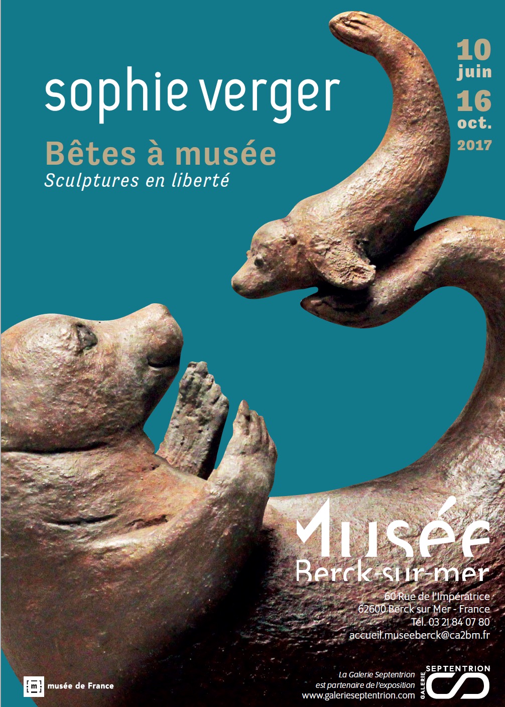 Bêtes à Musée. Sculptures Sophie Verger. Musée de Berck-sur-Mer