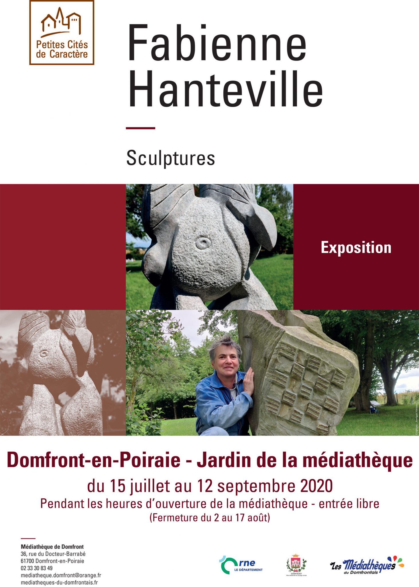 Sculptures Fabienne Hanteville - Domfront-en-Poiraie - Jardin de la médiathèque
