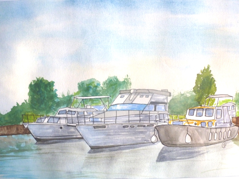 exposition de peintures à la base nautique d'Haverskerque 59 , jeux , balade en bateau , restauration