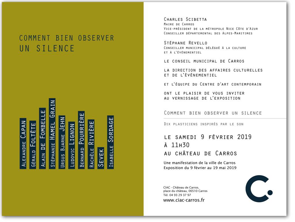 Exposition "Comment bien observer un silence"