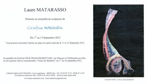 Cristina MARQUES expose à la Galerie Laure MATARASSO à NICE