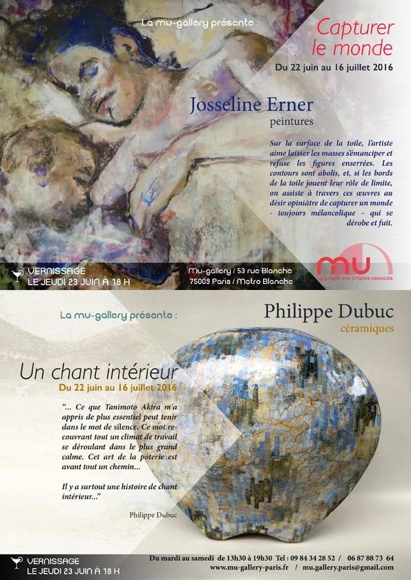exposition Josseline Erner & Philippe Dubuc - à la mu-gallery